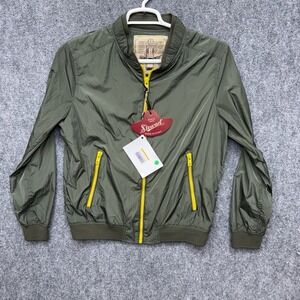 Stewart Italy Jacket green yellow full zip lightweight windbreaker women's XL